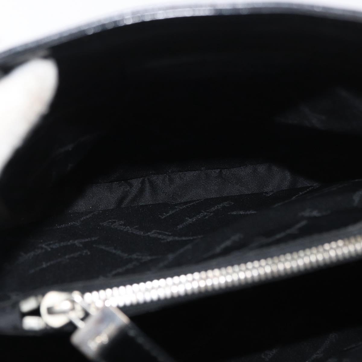 Salvatore Ferragamo Tote Bag Patent leather Black Silver Auth bs34940
