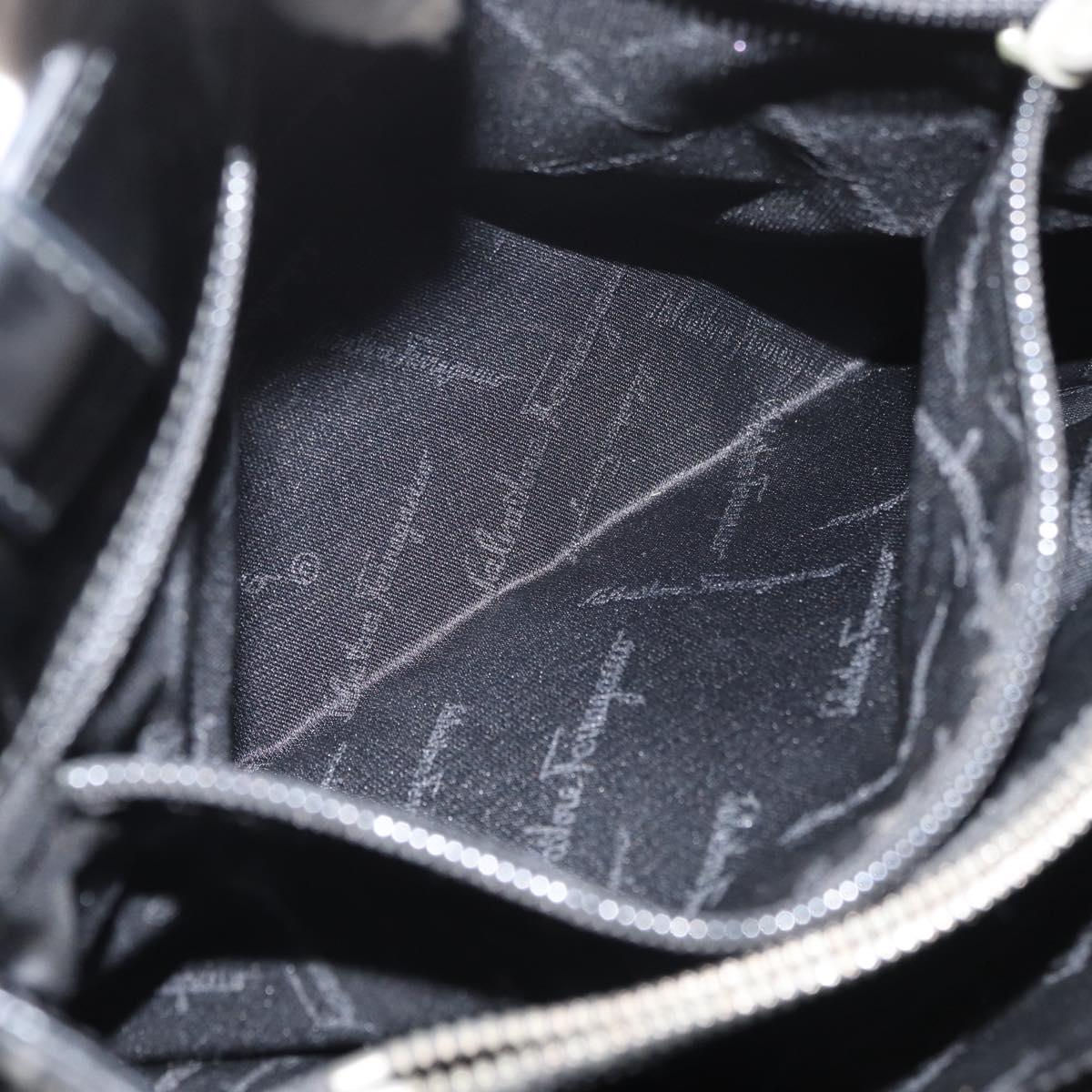 Salvatore Ferragamo Tote Bag Patent leather Black Silver Auth bs34940