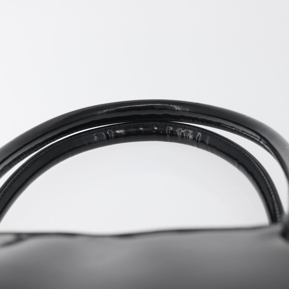 Salvatore Ferragamo Tote Bag Patent leather Black Silver Auth bs34940