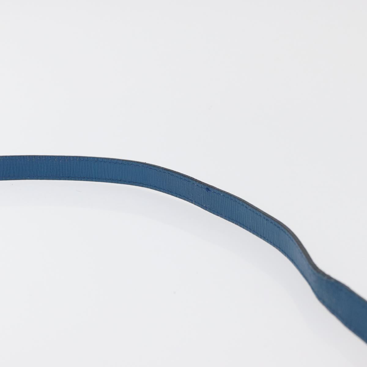CELINE Circle Shoulder Bag Leather Blue Gold Auth bs34941