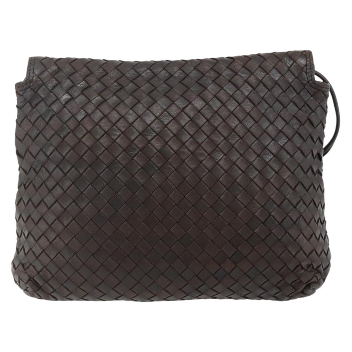 BOTTEGA VENETA INTRECCIATO Shoulder Bag Leather Brown Auth bs34942