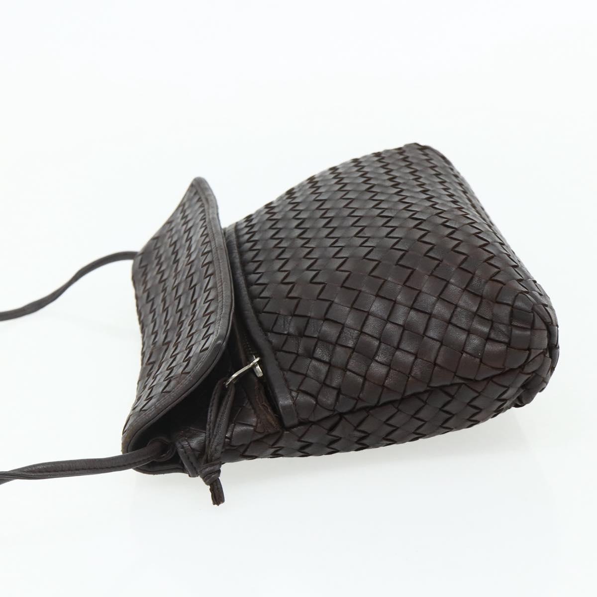BOTTEGA VENETA INTRECCIATO Shoulder Bag Leather Brown Auth bs34942