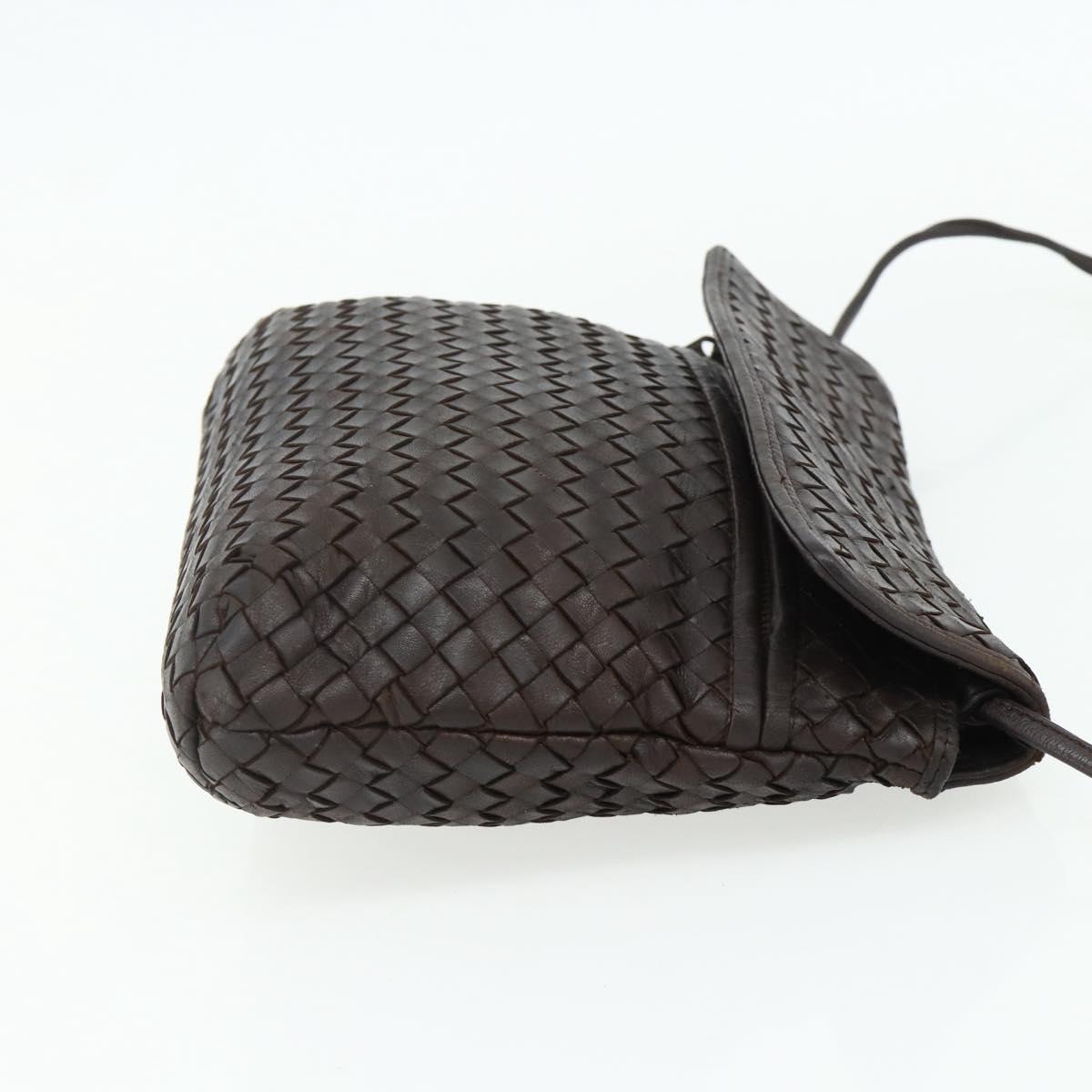 BOTTEGA VENETA INTRECCIATO Shoulder Bag Leather Brown Auth bs34942