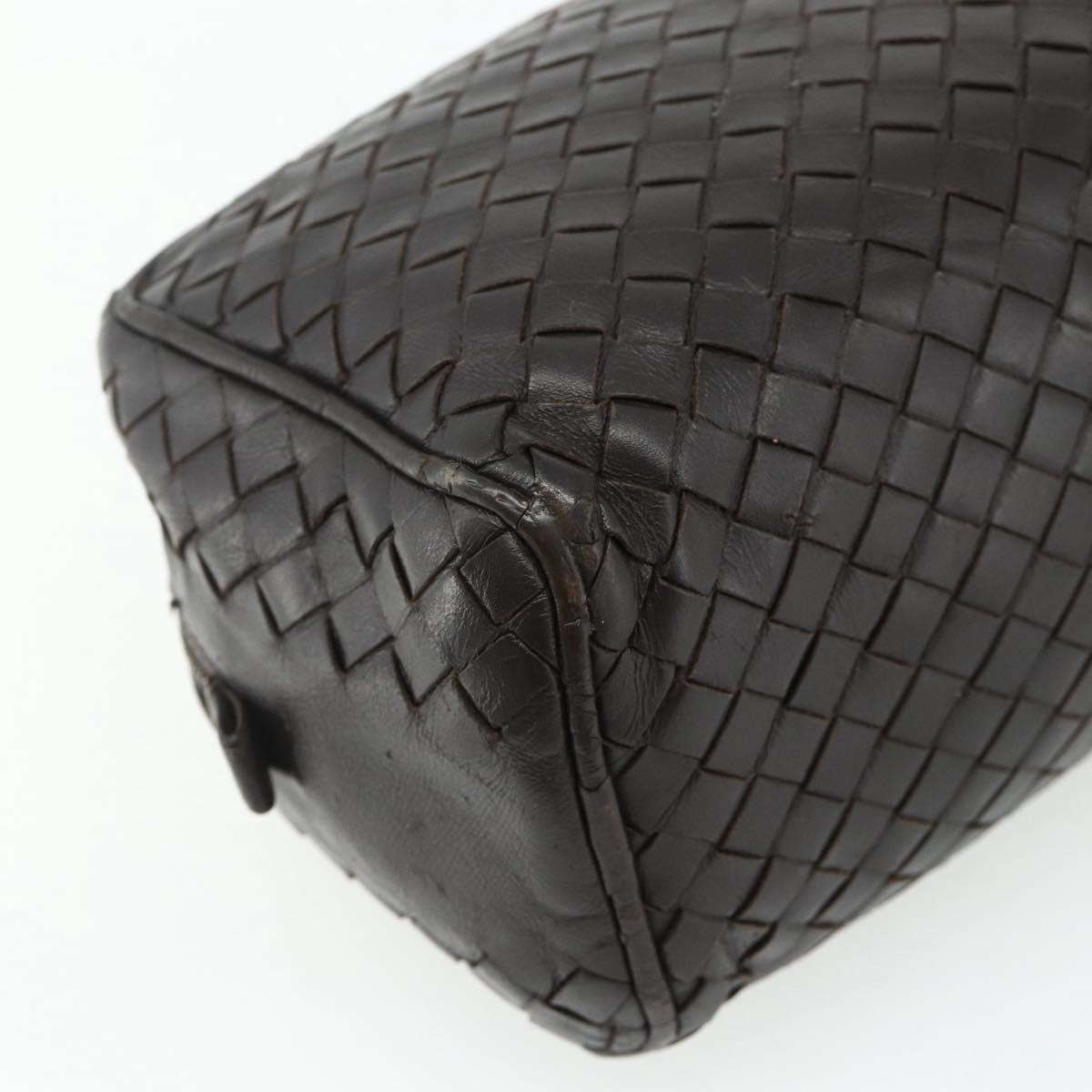BOTTEGA VENETA INTRECCIATO Clutch Bag Leather Brown Auth bs34943
