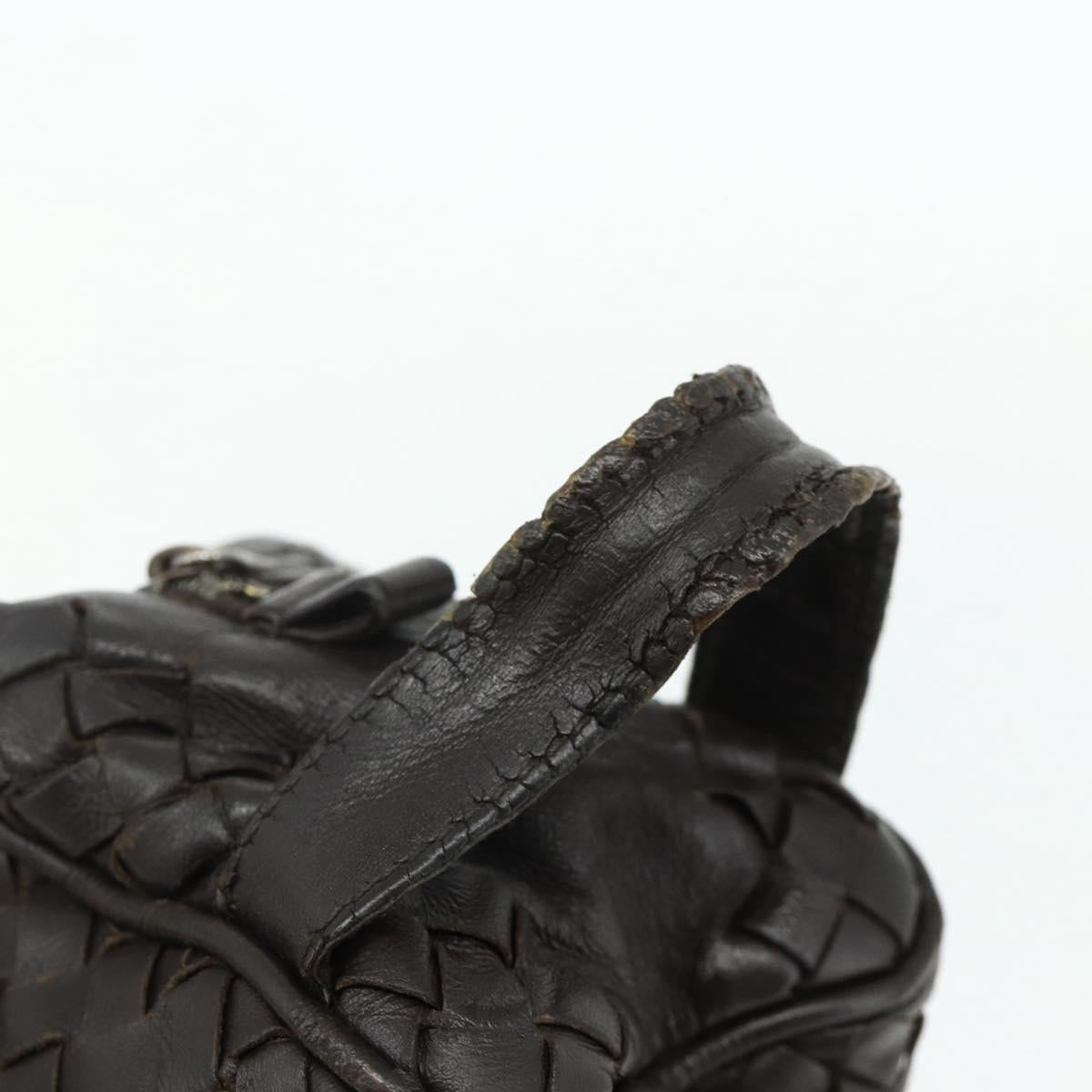 BOTTEGA VENETA INTRECCIATO Clutch Bag Leather Brown Auth bs34943