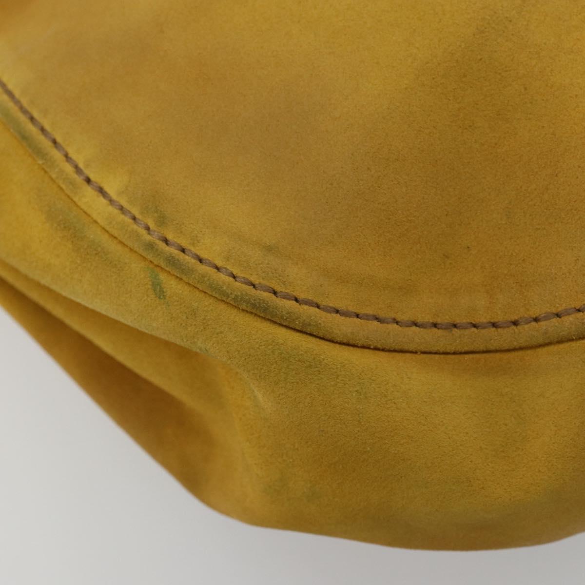 Miu Miu Hand Bag Suede 2way Yellow Gold Auth bs34949