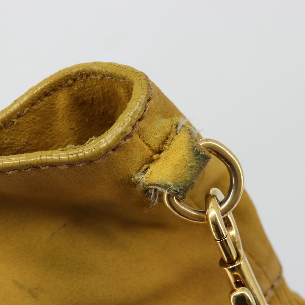 Miu Miu Hand Bag Suede 2way Yellow Gold Auth bs34949