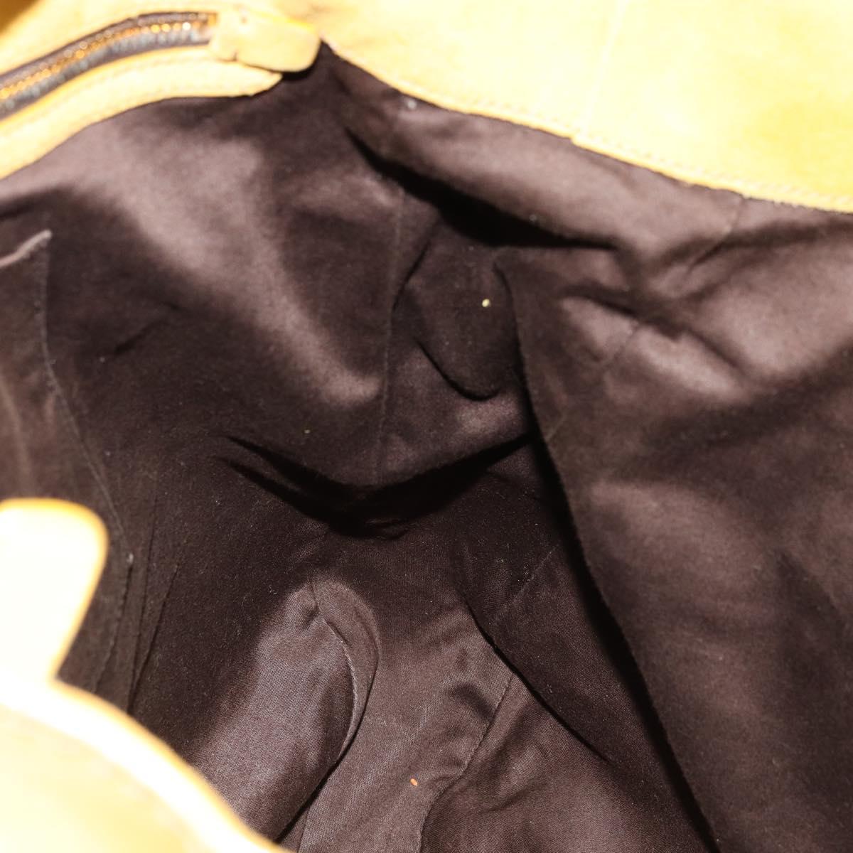 Miu Miu Hand Bag Suede 2way Yellow Gold Auth bs34949