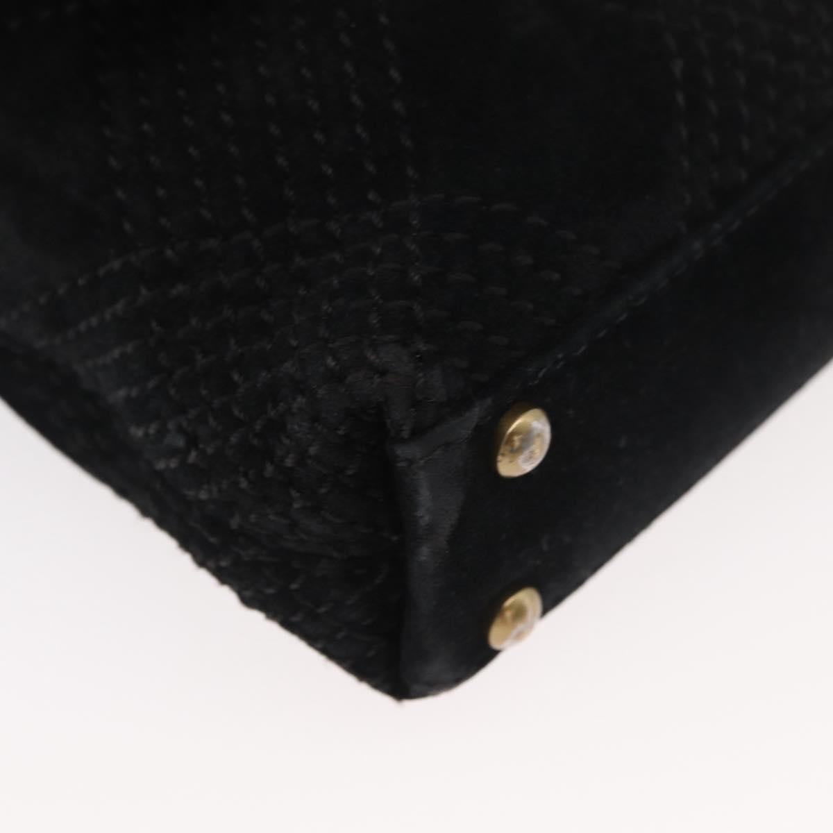 CHANEL Wild Stitch Chain Shoulder Bag Suede Black Gold CC Auth bs34950A