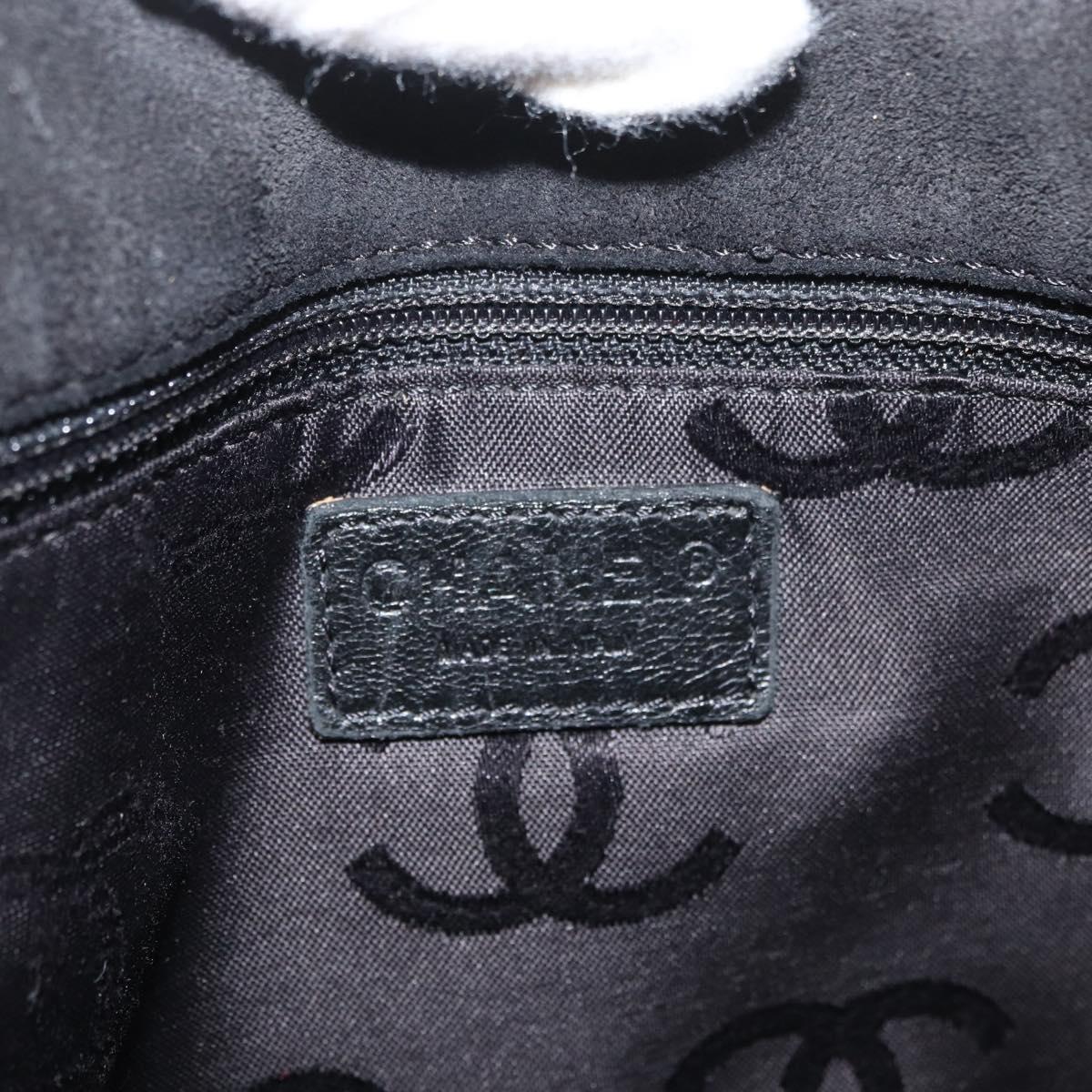 CHANEL Wild Stitch Chain Shoulder Bag Suede Black Gold CC Auth bs34950A