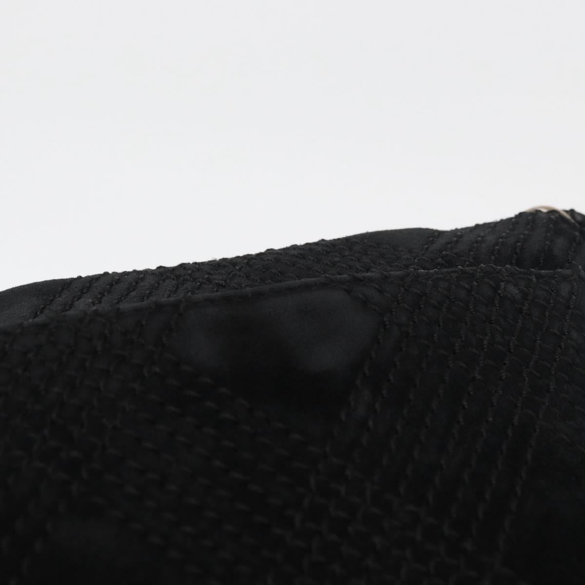 CHANEL Wild Stitch Chain Shoulder Bag Suede Black Gold CC Auth bs34950A