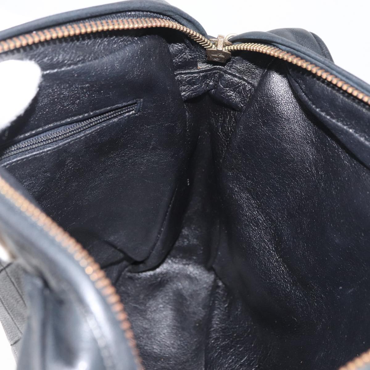 CHANEL Matelasse Shoulder Bag Lamb Skin Black Gold CC Auth bs34951A