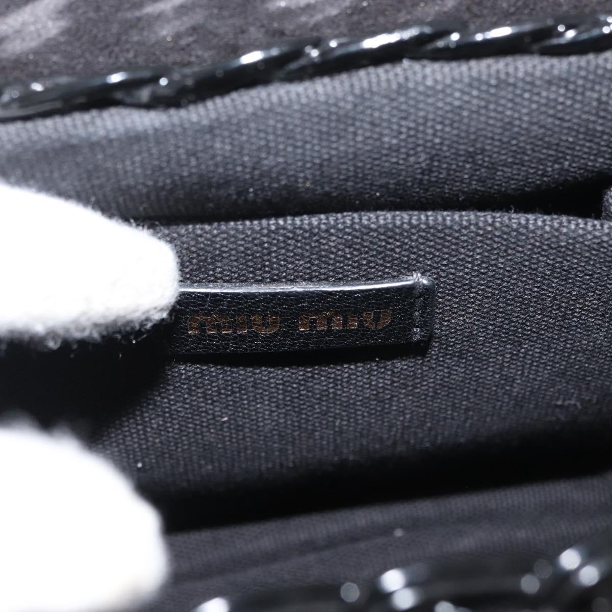 Miu Miu Shoulder Bag Straw Black Gold Auth bs34953V