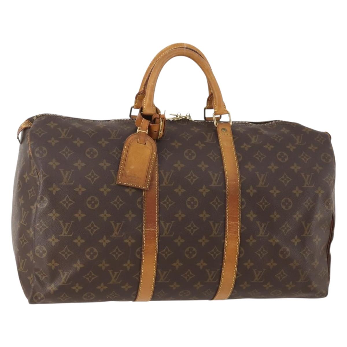 LOUIS VUITTON Monogram Keepall 50 Boston Bag M41426 LV Auth bs34957