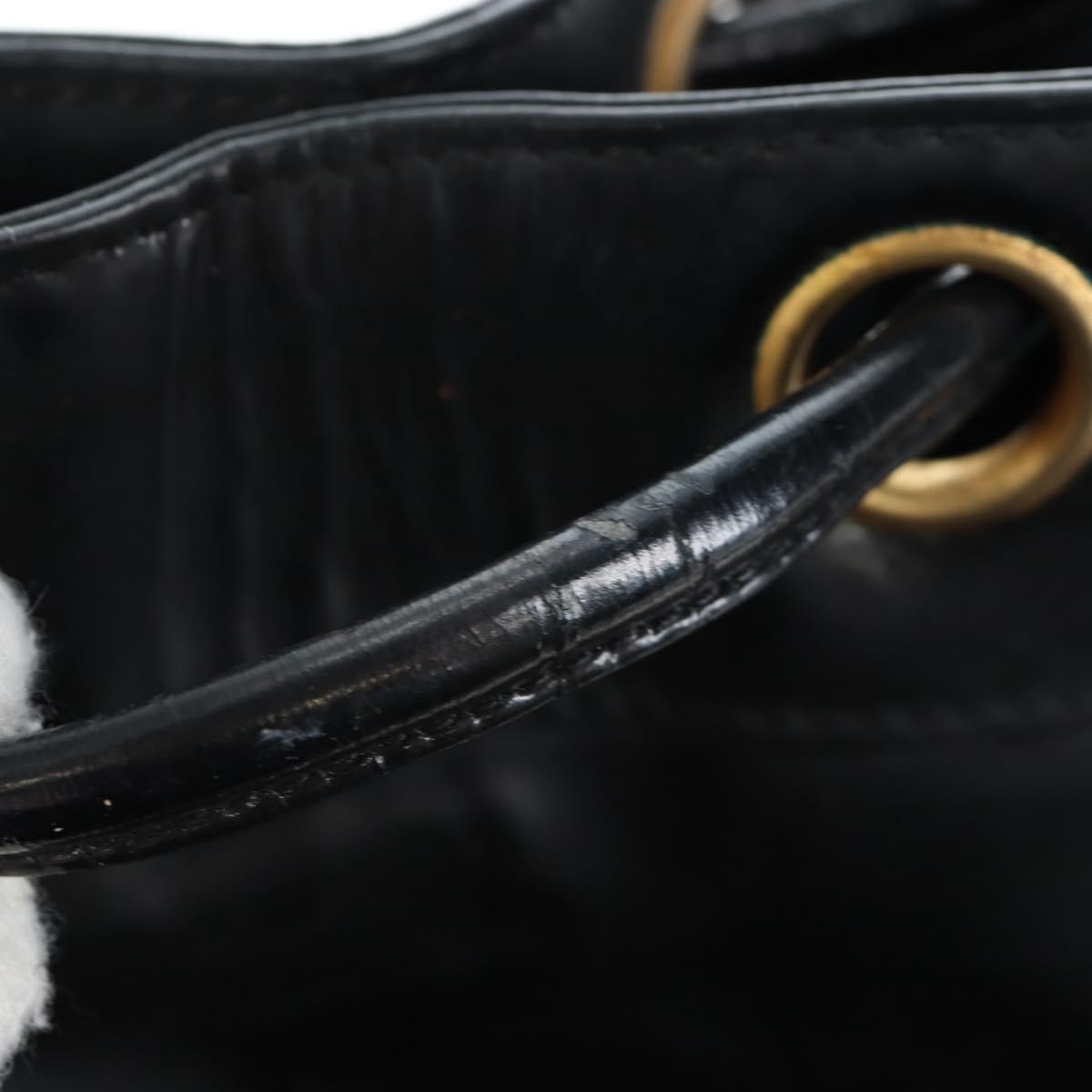CHANEL Purse Chain Shoulder Bag Patent leather Black Gold CC Auth bs34966