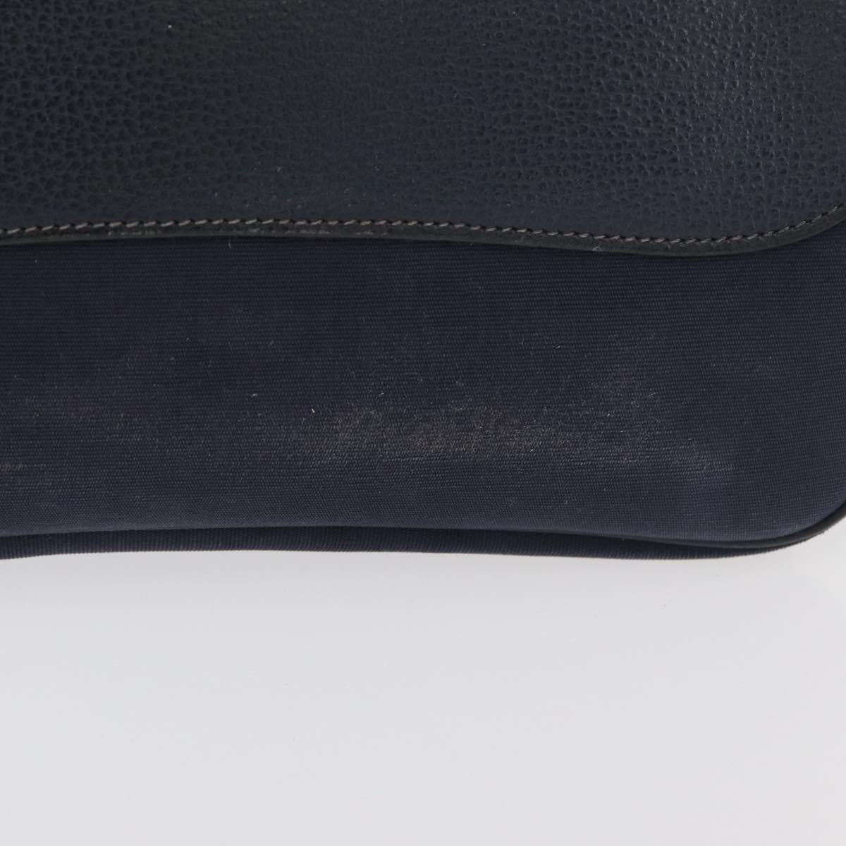 HERMES Sac Colorado MM Shoulder Bag Leather Navy Silver Auth bs34970V