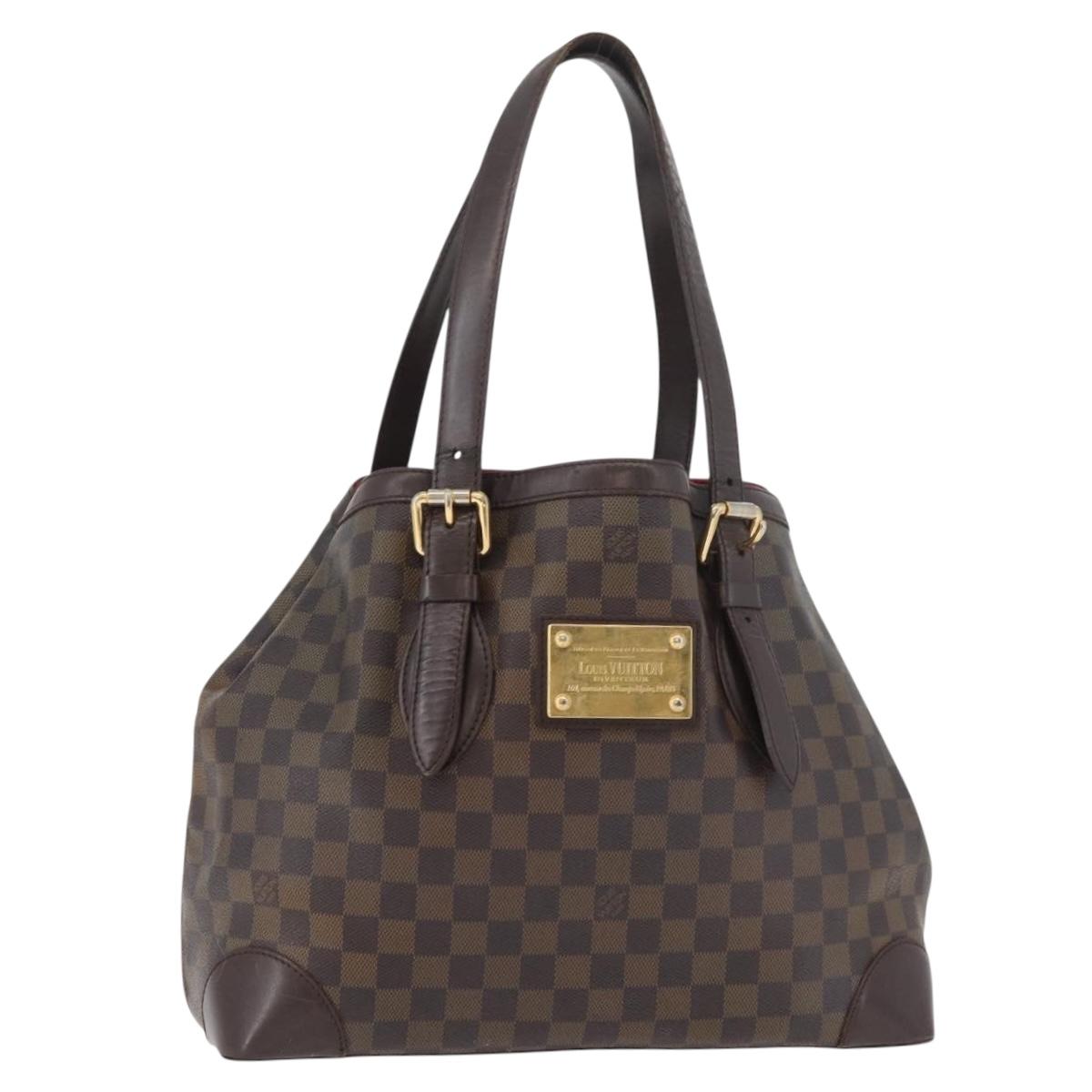 LOUIS VUITTON Damier Ebene Hampstead MM Tote Bag N51204 LV Auth bs34979