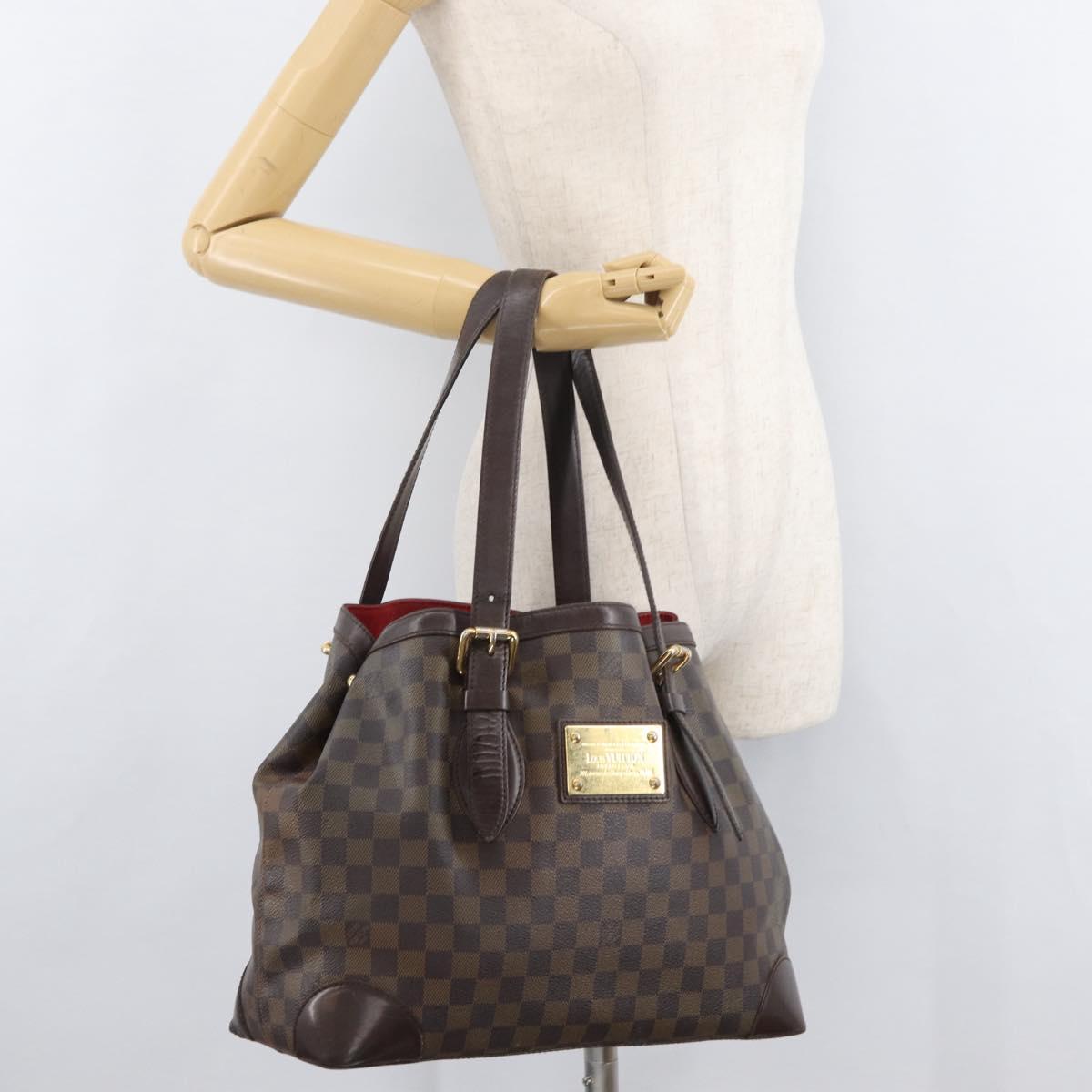 LOUIS VUITTON Damier Ebene Hampstead MM Tote Bag N51204 LV Auth bs34979