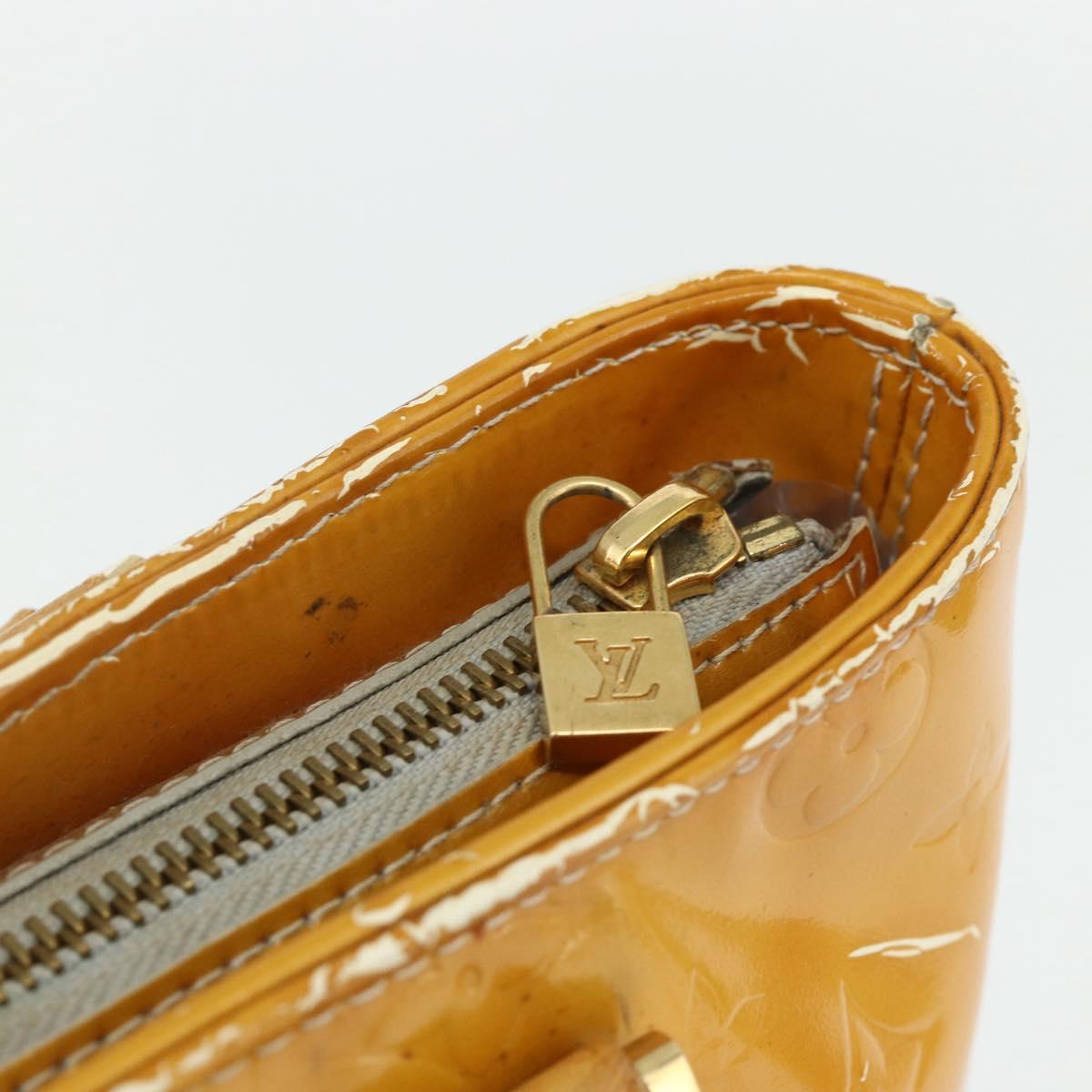LOUIS VUITTON Monogram Vernis Houston Hand Bag Gris M91053 LV Auth bs34983