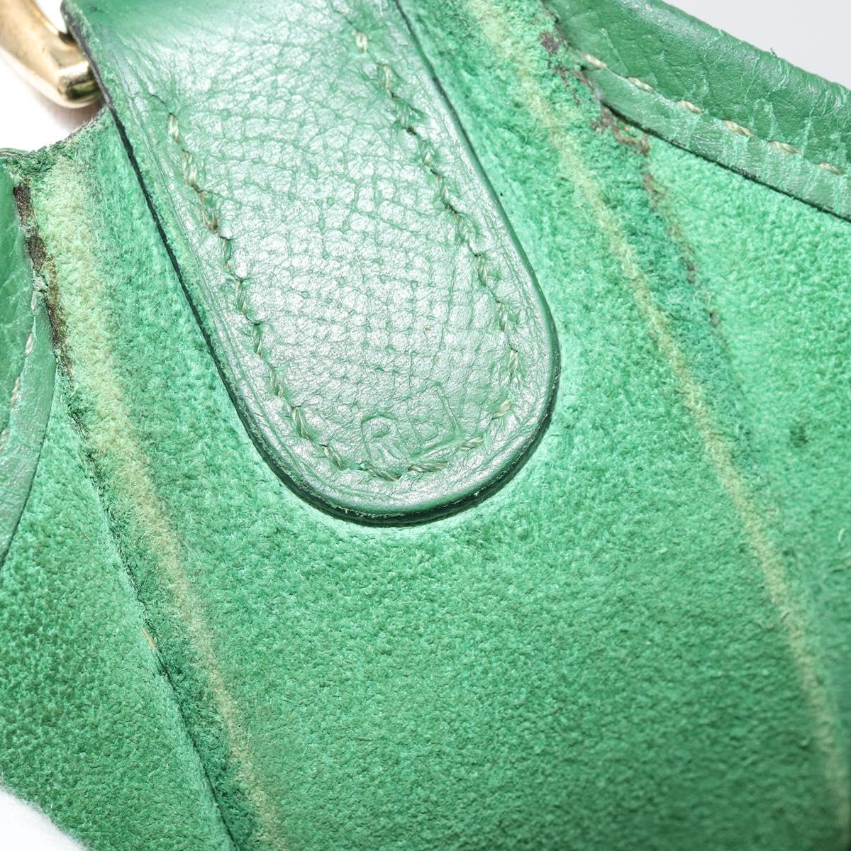 HERMES Evelyn GM Shoulder Bag Leather Green Gold Auth bs34987A