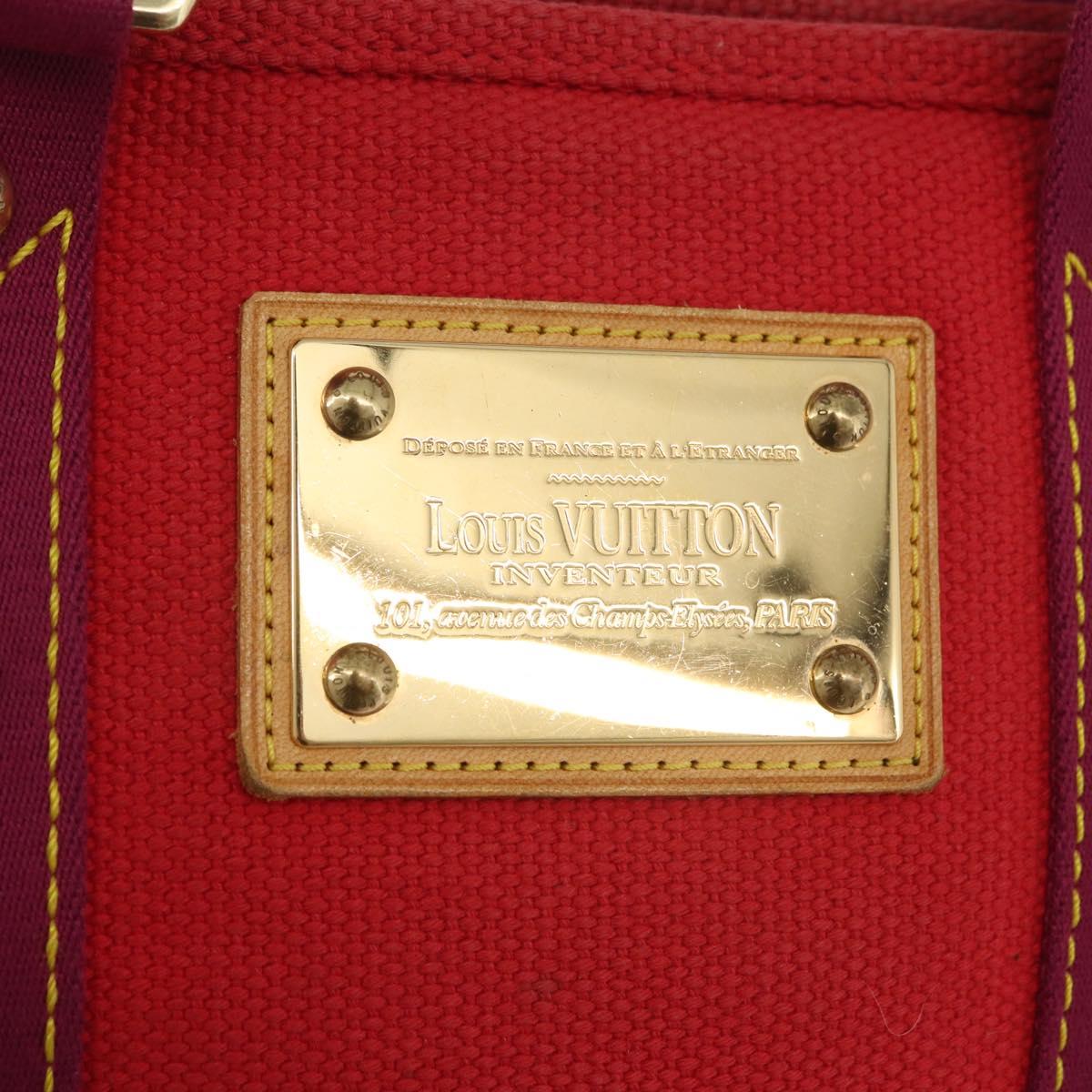 LOUIS VUITTON Antigua Cabas PM Tote Bag Canvas Rouge M40037 LV Auth bs34988