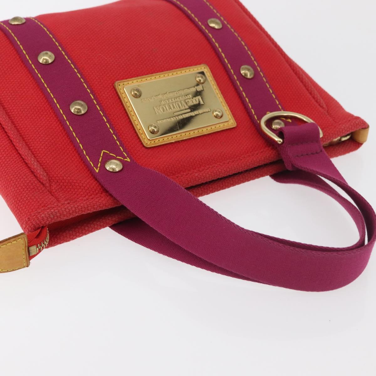 LOUIS VUITTON Antigua Cabas PM Tote Bag Canvas Rouge M40037 LV Auth bs34988