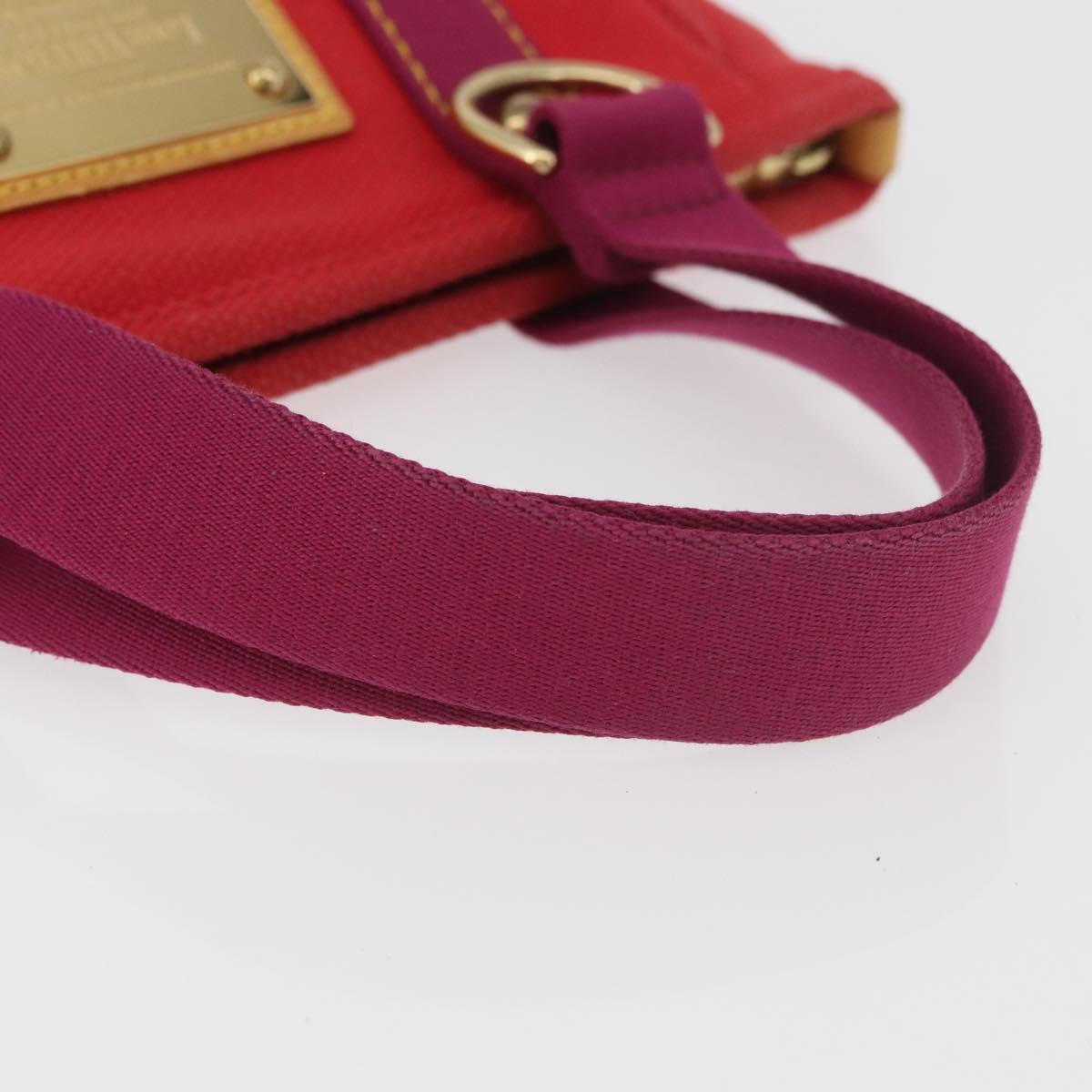 LOUIS VUITTON Antigua Cabas PM Tote Bag Canvas Rouge M40037 LV Auth bs34988