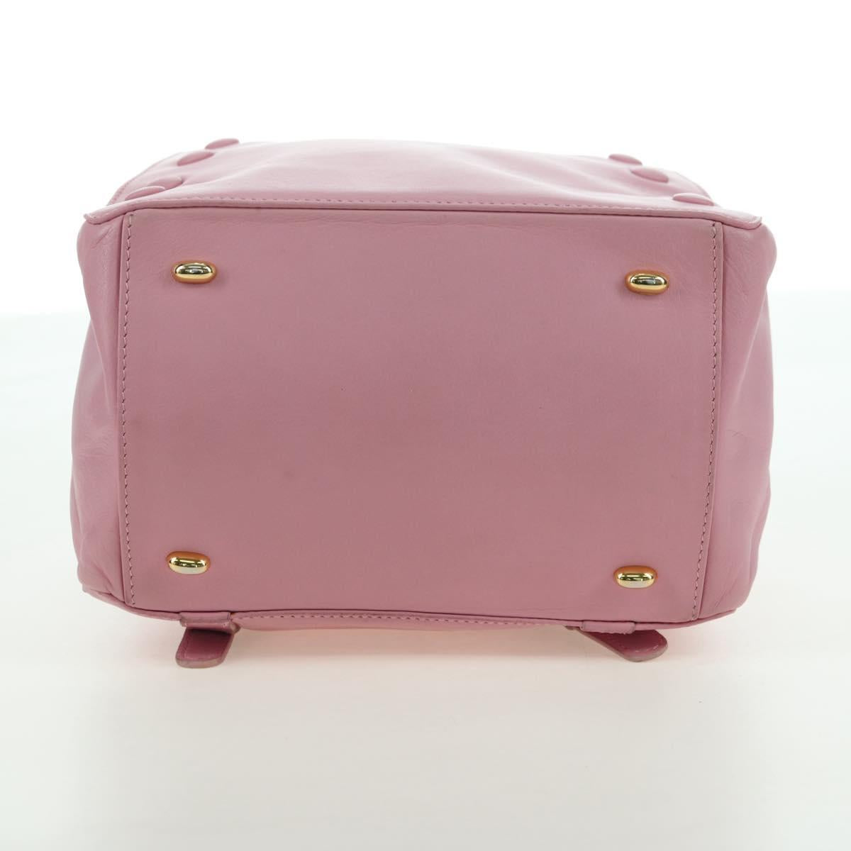 CELINE Backpack Leather Pink Gold Auth bs34989V
