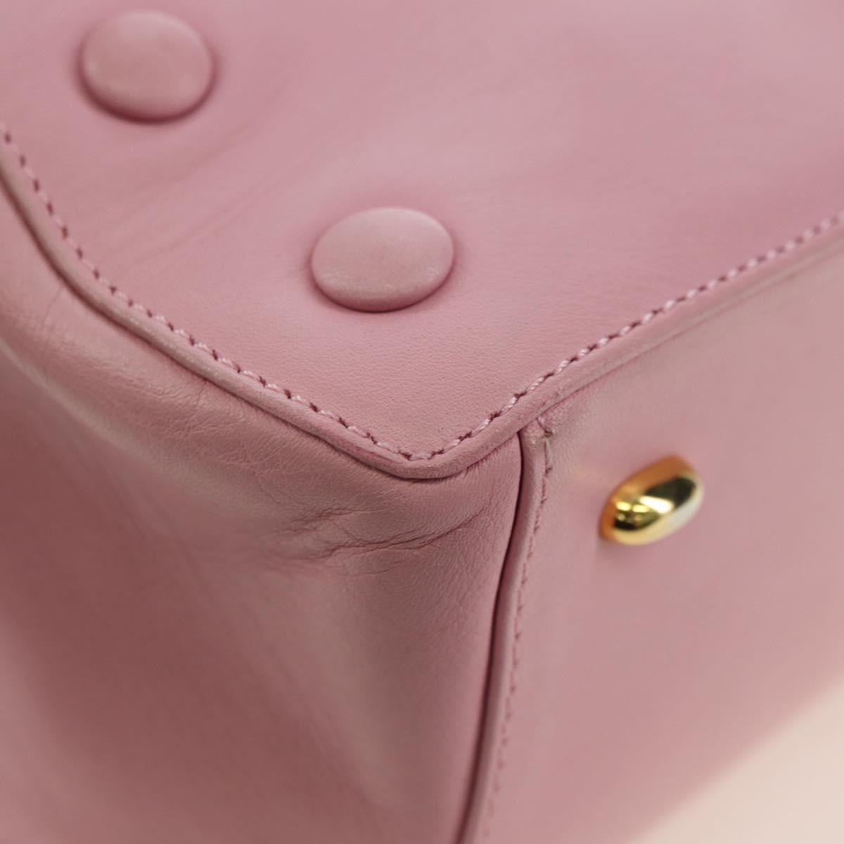 CELINE Backpack Leather Pink Gold Auth bs34989V