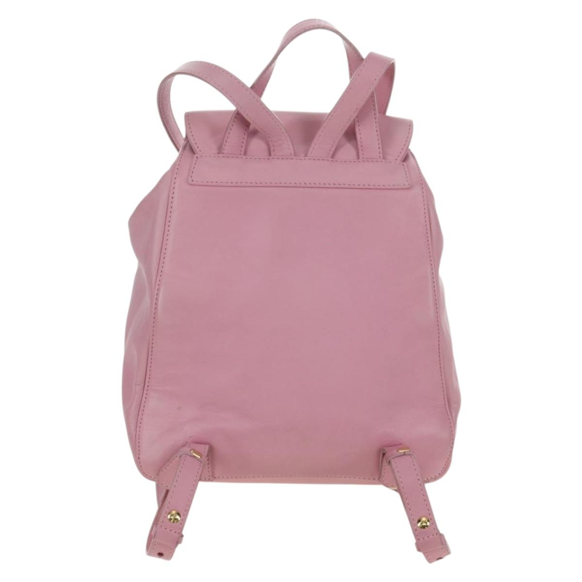 CELINE Backpack Leather Pink Gold Auth bs34989V