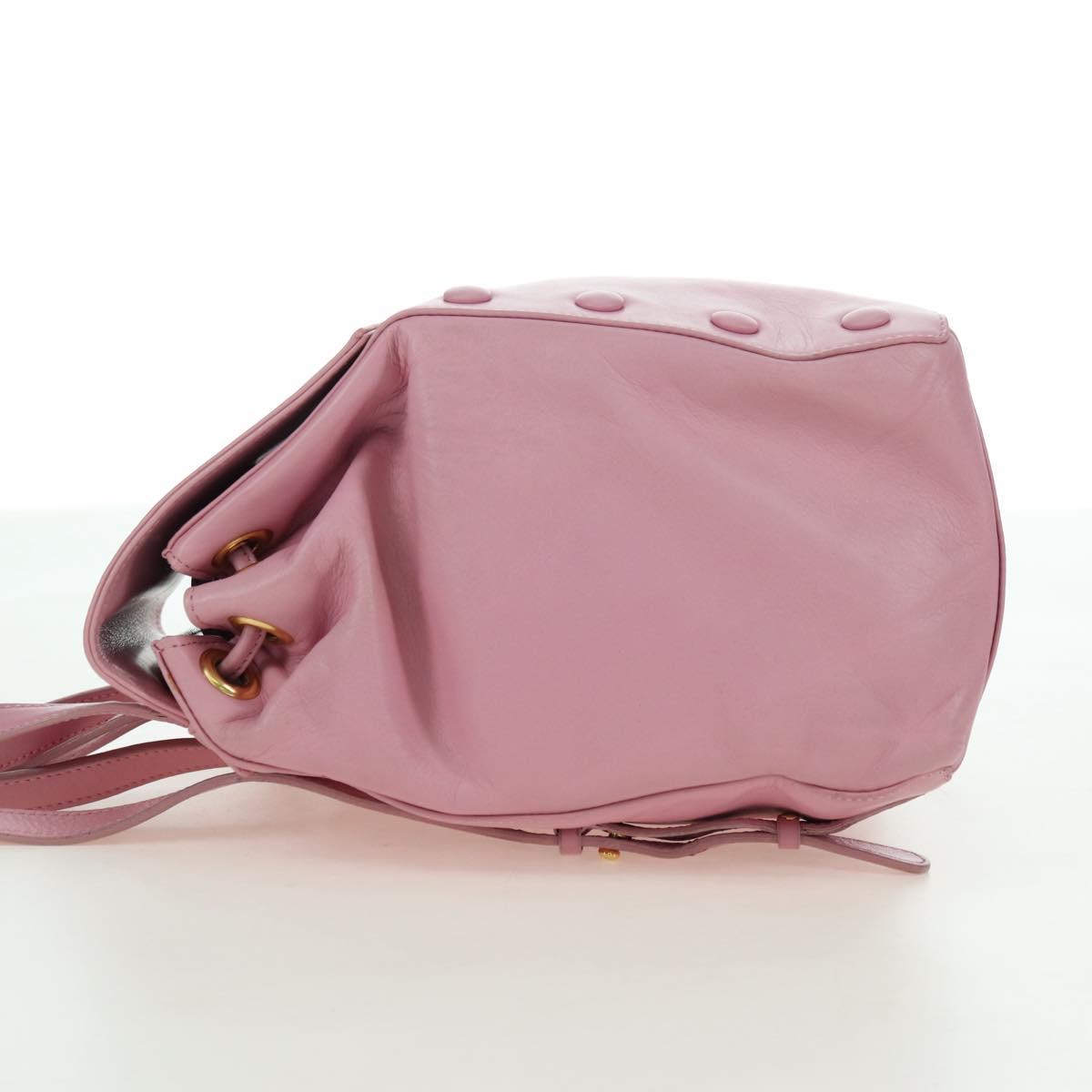 CELINE Backpack Leather Pink Gold Auth bs34989V