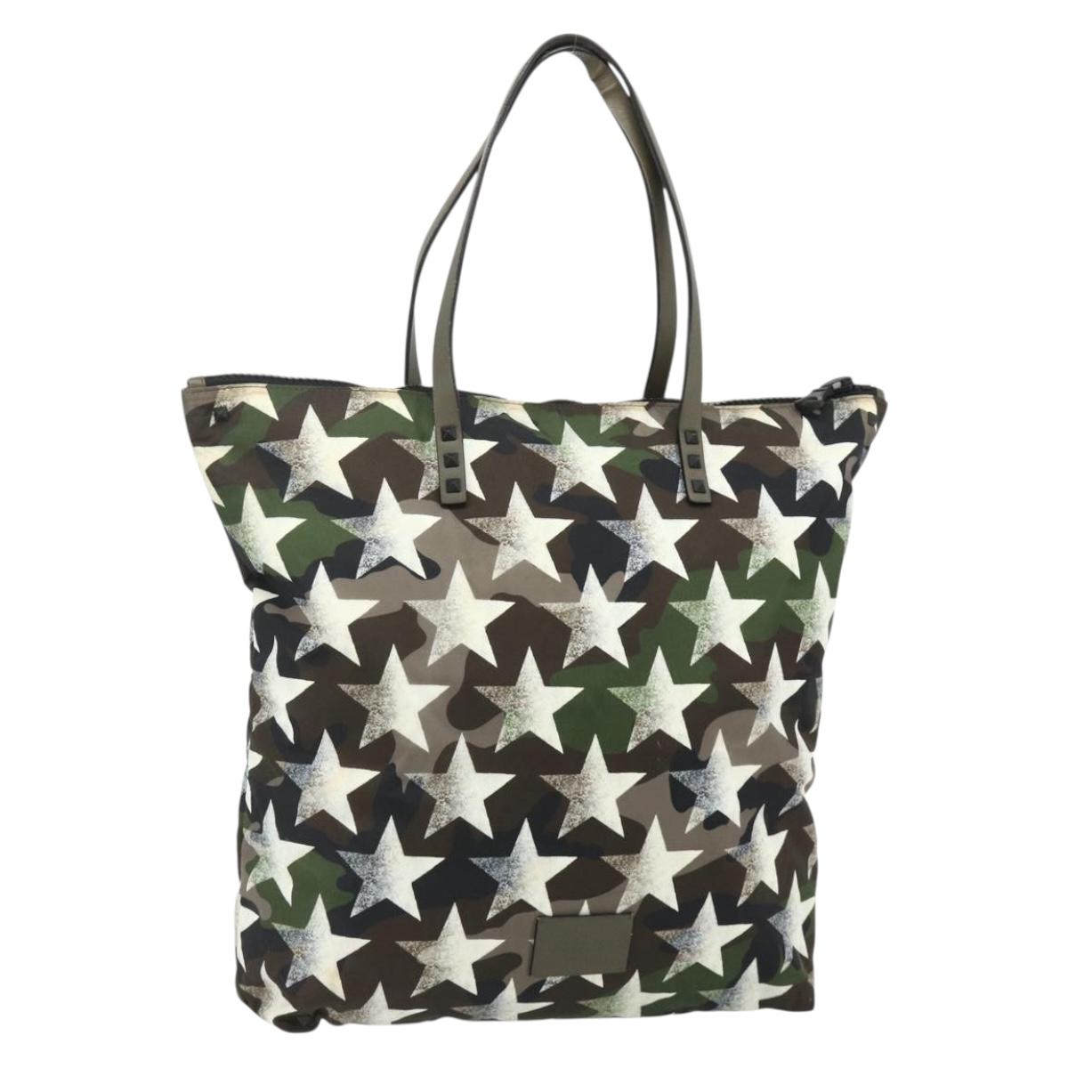VALENTINO Tote Bag Nylon Khaki Auth bs35007A