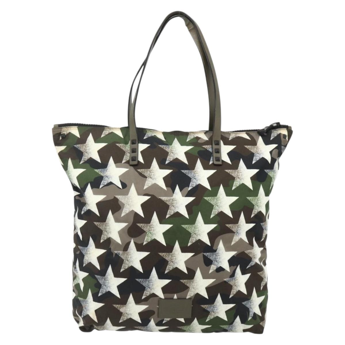 VALENTINO Tote Bag Nylon Khaki Auth bs35007A