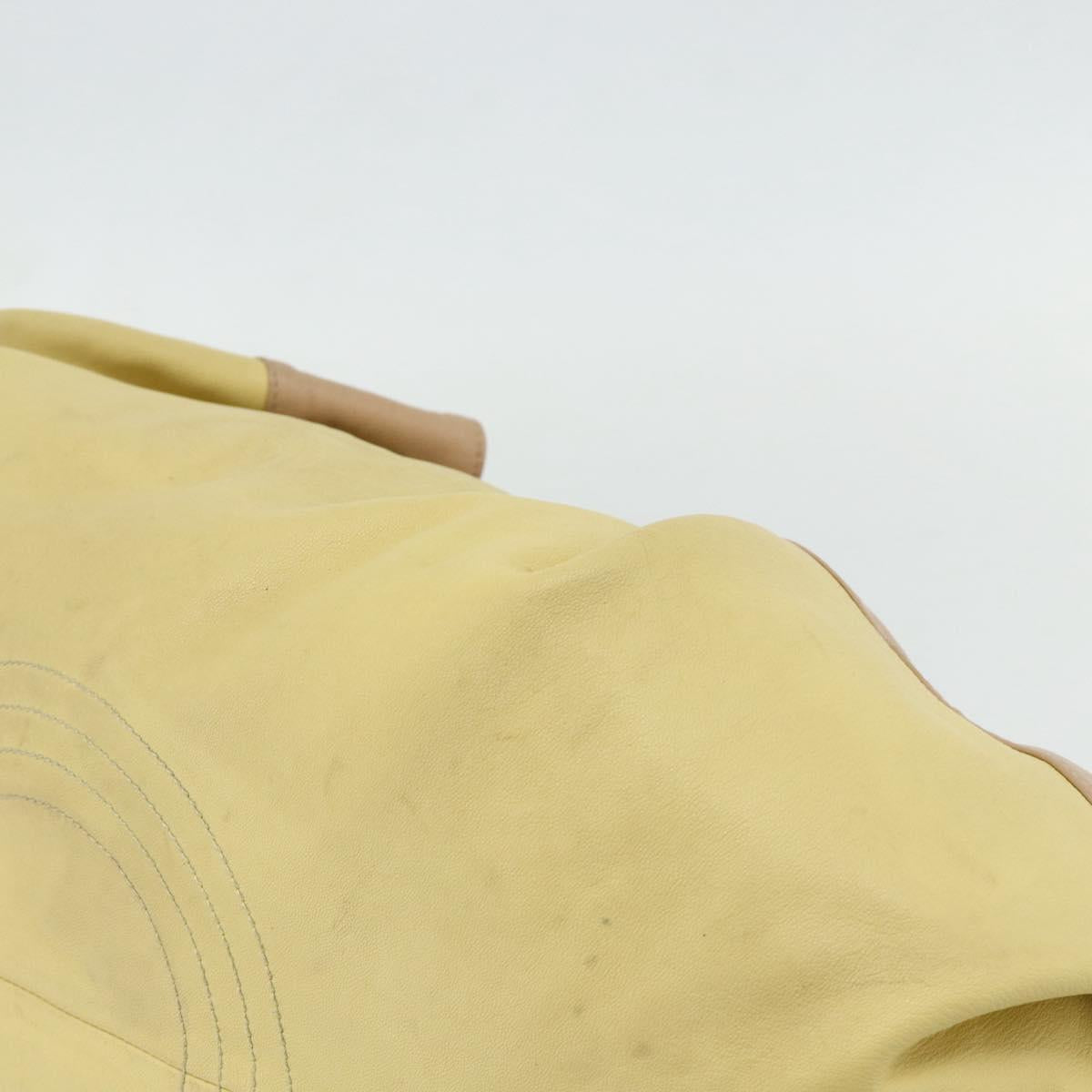 LOEWE Anagram Nappa Aire Hand Bag Leather Yellow Gold Auth bs35016A