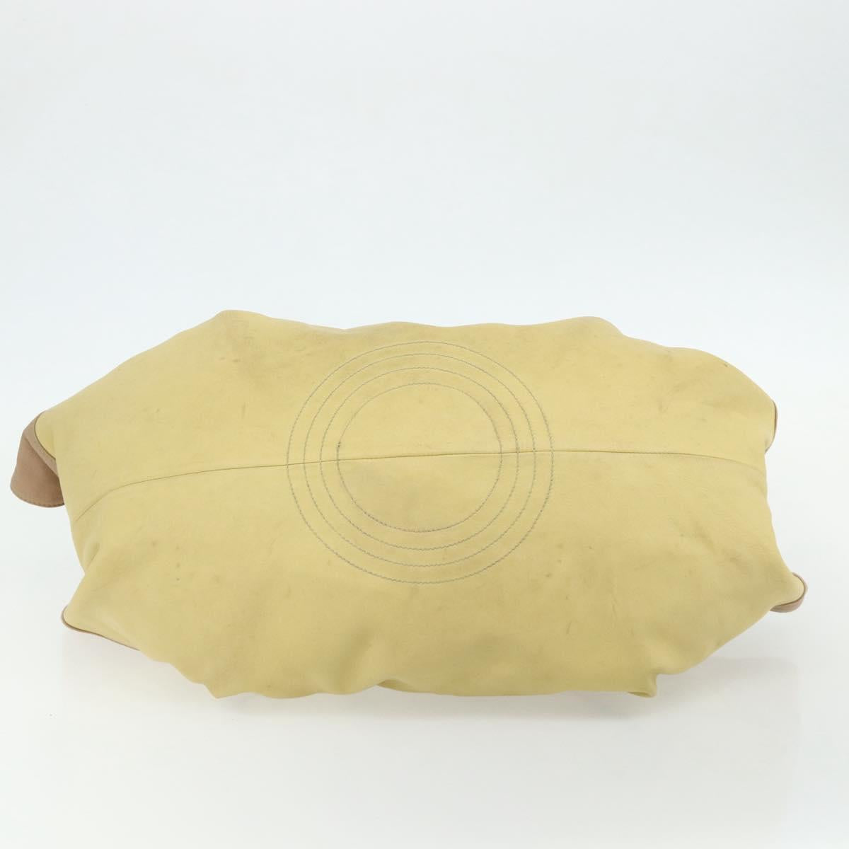 LOEWE Anagram Nappa Aire Hand Bag Leather Yellow Gold Auth bs35016A
