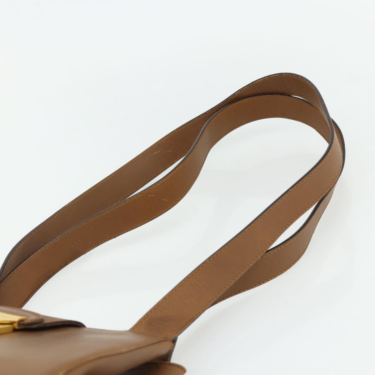 Salvatore Ferragamo Tote Bag Leather Brown Gold Auth bs35019