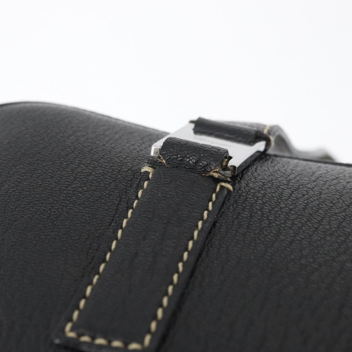Salvatore Ferragamo Vala Tote Bag Leather Black Silver Auth bs35020