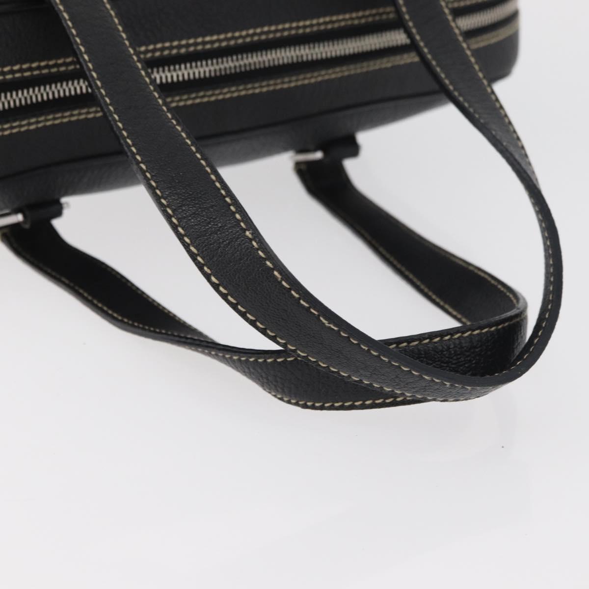 Salvatore Ferragamo Vala Tote Bag Leather Black Silver Auth bs35020