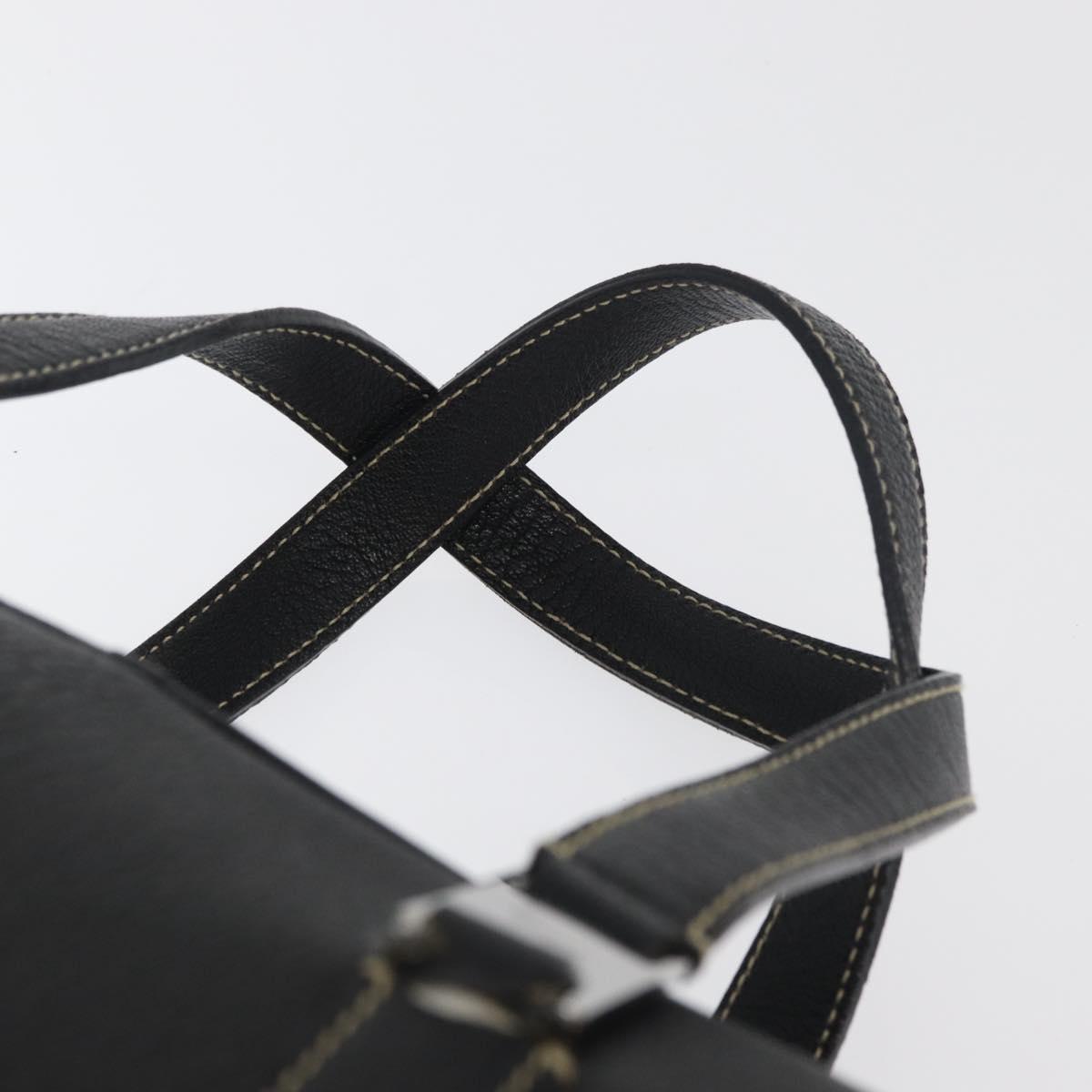 Salvatore Ferragamo Vala Tote Bag Leather Black Silver Auth bs35020