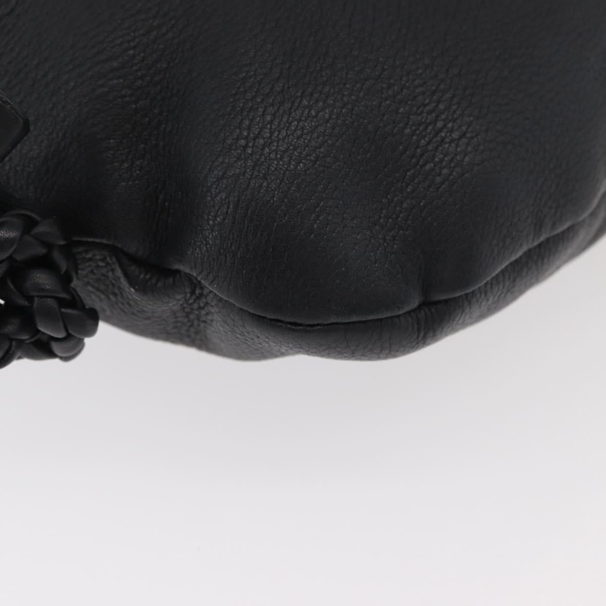 GUCCI Shoulder Bag Leather Black Silver 268244 Auth bs35022