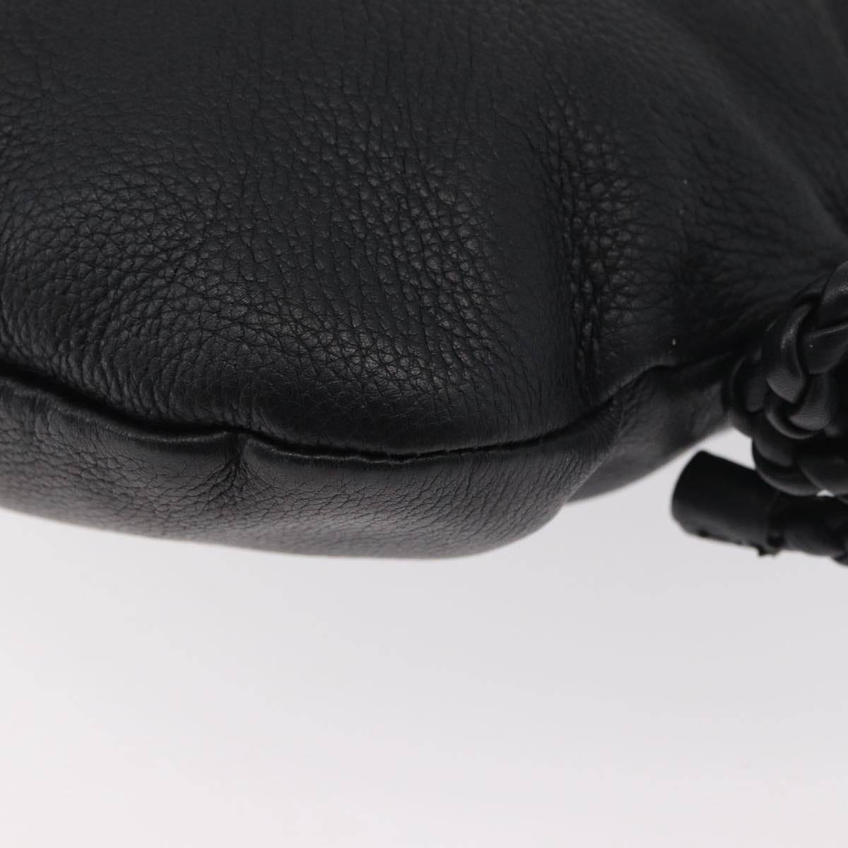 GUCCI Shoulder Bag Leather Black Silver 268244 Auth bs35022
