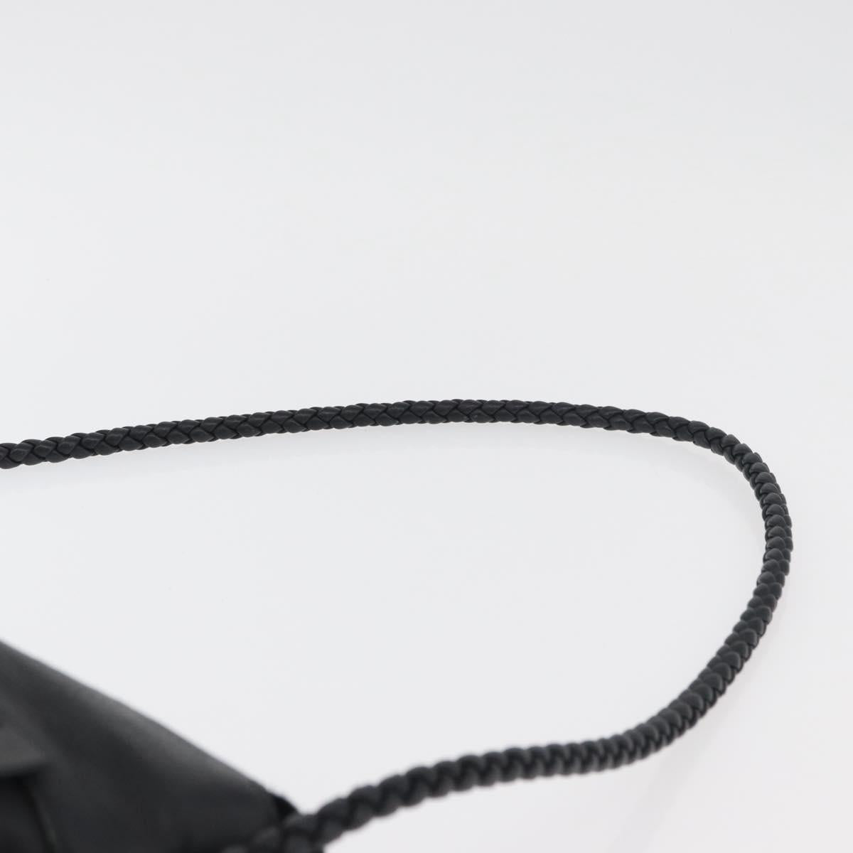GUCCI Shoulder Bag Leather Black Silver 268244 Auth bs35022