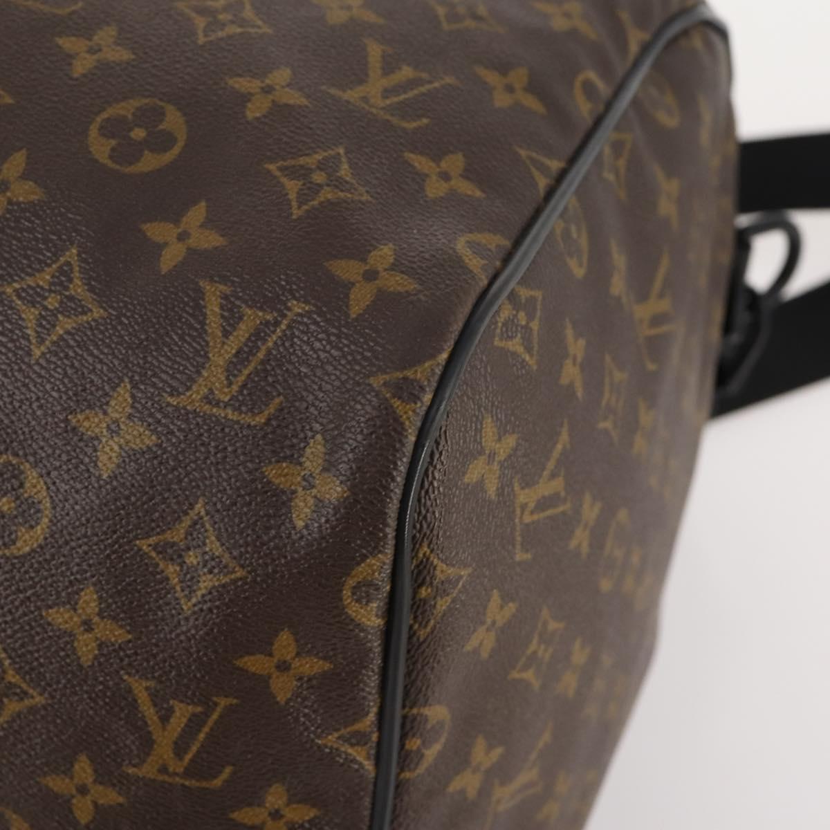 LOUIS VUITTON Monogram Macassar Keepall Bandouliere 55 Bag M56714 Auth bs35027