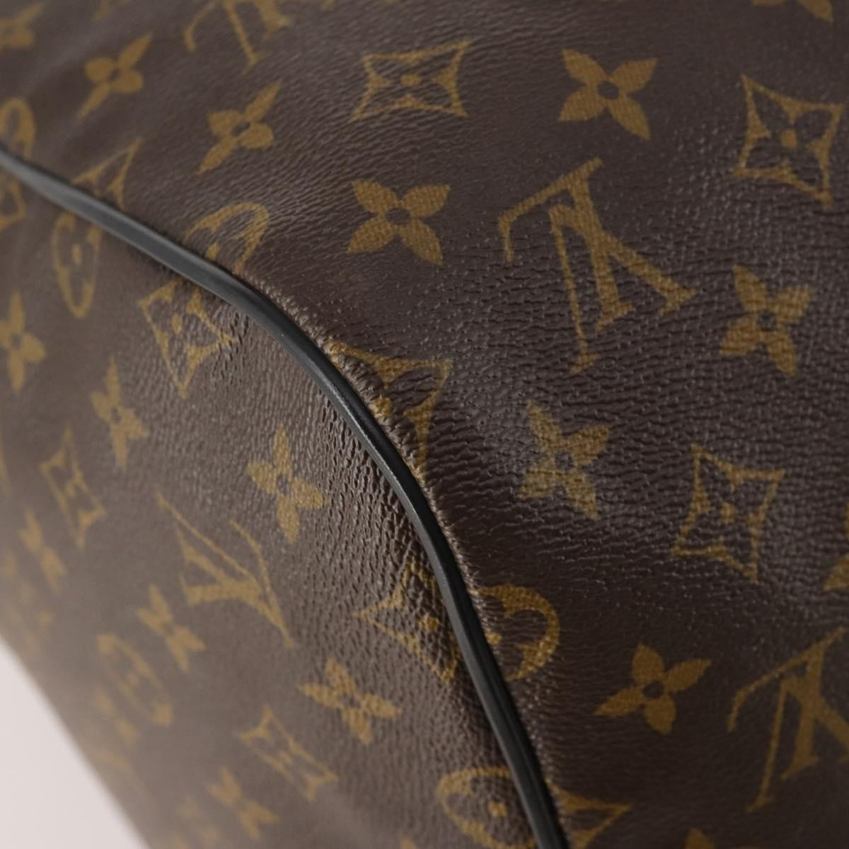 LOUIS VUITTON Monogram Macassar Keepall Bandouliere 55 Bag M56714 Auth bs35027