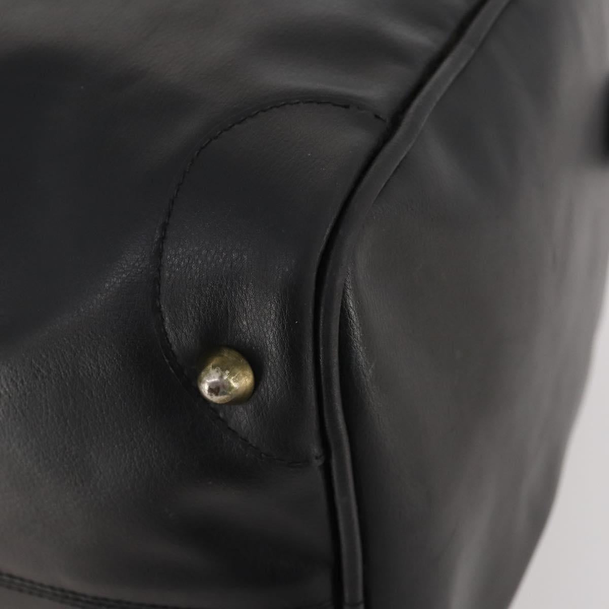 VALENTINO Boston Bag Leather Black Gold Auth bs35030A