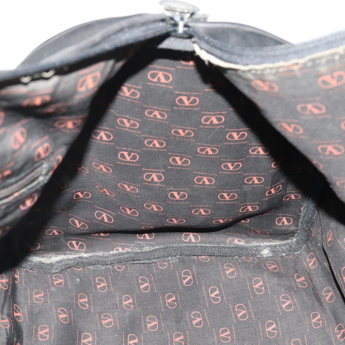 VALENTINO Boston Bag Leather Black Gold Auth bs35030A