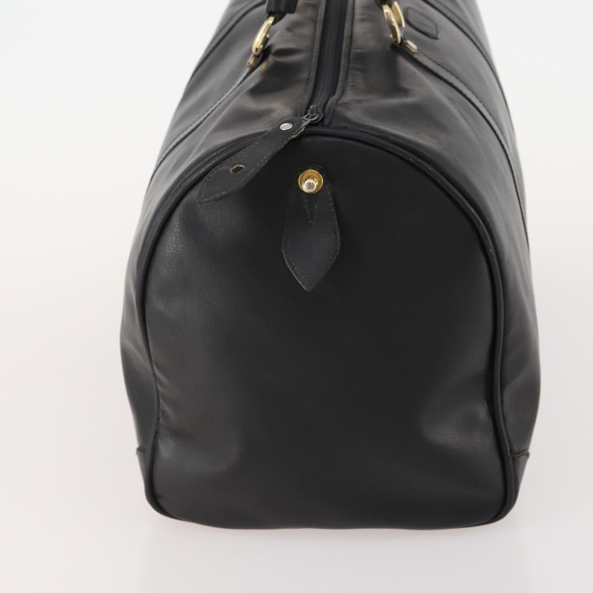 VALENTINO Boston Bag Leather Black Gold Auth bs35030A