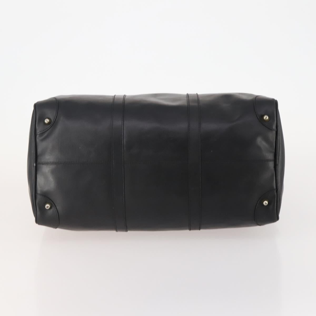 VALENTINO Boston Bag Leather Black Gold Auth bs35030A