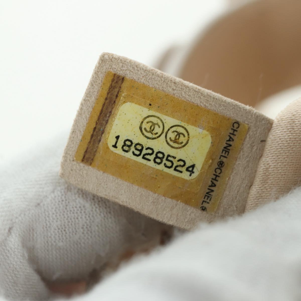CHANEL Matelasse Chain Shoulder Bag Lamb Skin Ivory Gold CC Auth bs35037M