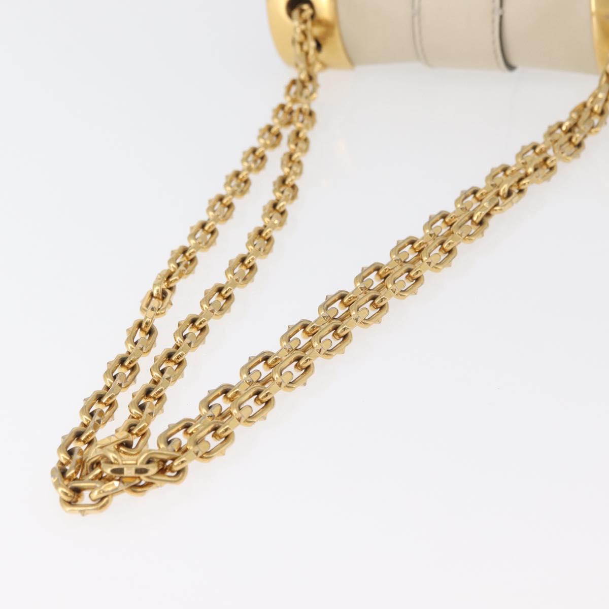 VALENTINO Chain Shoulder Bag Leather Ivory Gold Auth bs35039A